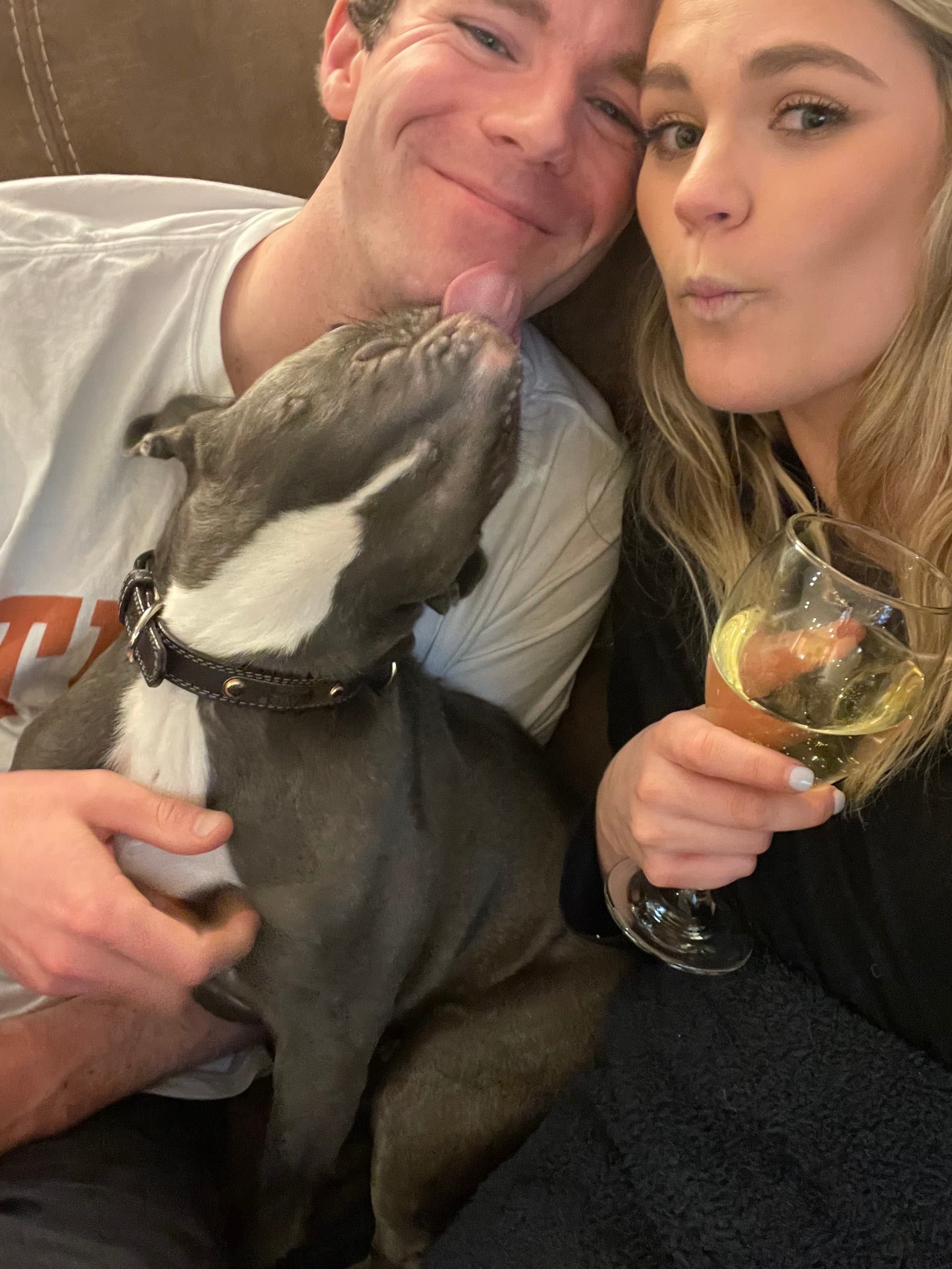 Trey meeting Frankie the French Bulldog